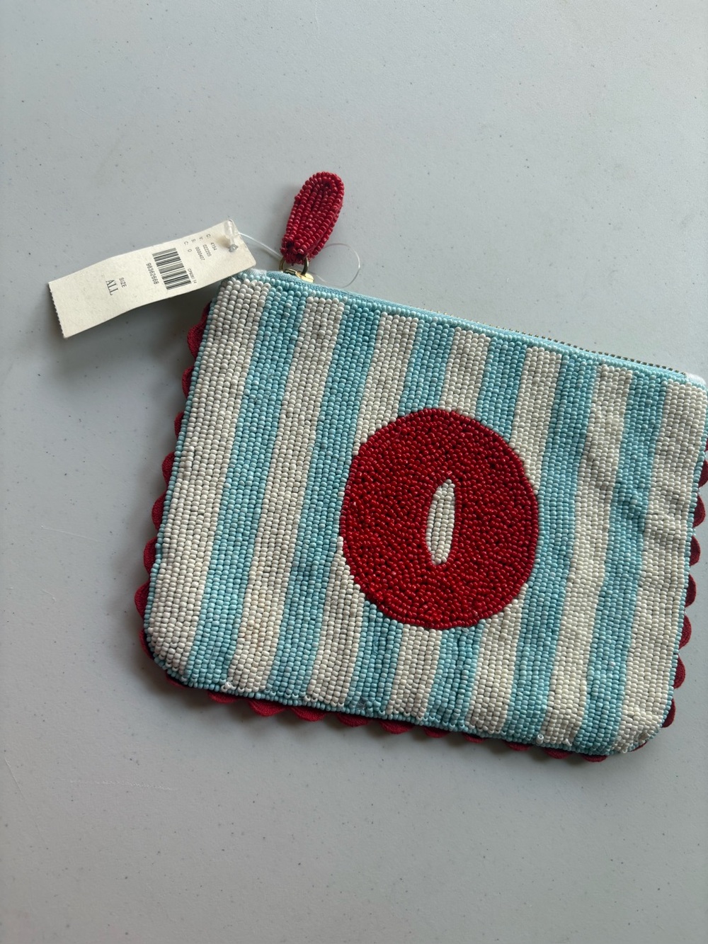 Anthropologie Beaded Initial “O” Pouch — NWT